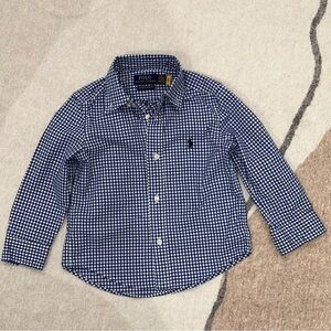 Ralph Lauren Kids Navy Checkered Button-Down Shirt